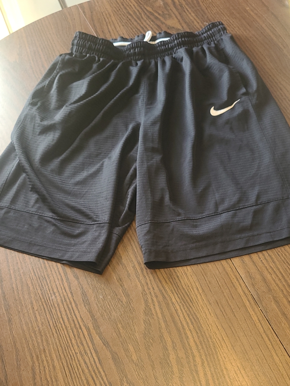 Nike Black Athletic Basketball Shorts with White Swoosh MENS Size L